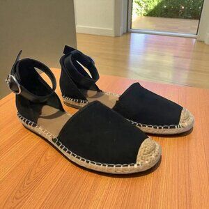 NWT Black Paminnaf Jute Sole Espadrilles Sandals 10M